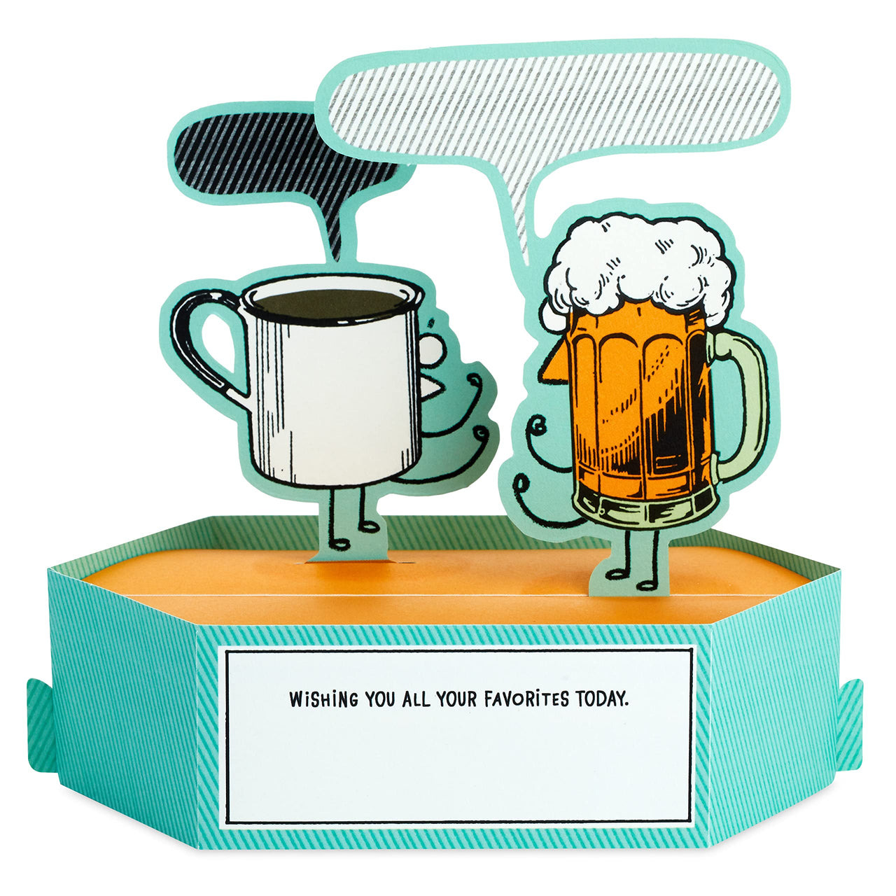 Hallmark Paper Wonder Shoebox Funny Pop Up Birthday Card or Fathers Day Card (Beer vs. Coffee) Beer vs. Coffee