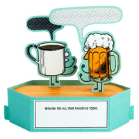 Hallmark Paper Wonder Shoebox Funny Pop Up Birthday Card or Fathers Day Card (Beer vs. Coffee) Beer vs. Coffee