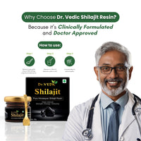 Dr Vedic 100% Pure & Natural Himalayan Shilajit/Shilajeet Resin Improves - Strength | Energy | Immunity - 20g