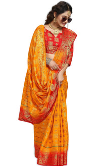 iZibra Women's  Kanchipuram Silk Sarees With Blouse Piece