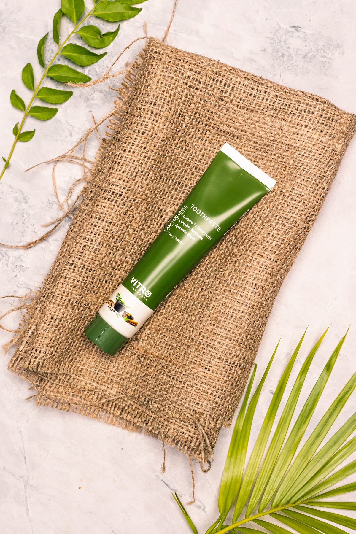 Vitro Fluoride Free Toothpaste with Meswak, Vajra danti and Neem Extract | Herbal toothpaste with extracts of 12 herbs for complete toothcare | Helps with Bad breath and Gum Problems