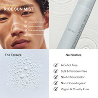 52 Sundaze Spf50 Rice Water Sunscreen Mist | Spf 50+ Pa++++ Sunscreen Spray | Invisible Sun Screen | Clear Glow Rice Sun Mist | Uva/B Broad Spectrum | Oily & Dry Skin| Men & Women | 100 Ml
