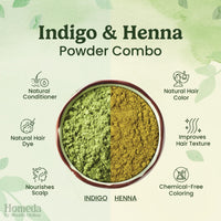 Shudh Online Indigo and Henna Powder Organic for Hair Colour (200 Grams each - 400 grams), Avuri and Mehandi, Neela Amari, Natural Mehndi, Neel Patti, Neelayamari, Neli Aku, cassia obovata