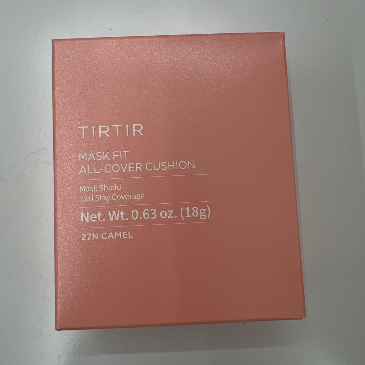 TIRTIR Mask All-Cover Cushion Foundation | Full coverage, Skin fit, Satin Glow Finish | Korean Cushion Foundation #27N CAMEL | 18g