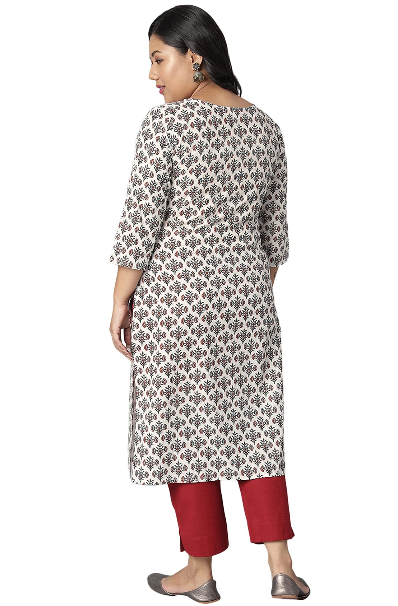 XL LOVE - By Janasya Women's  Plus Size White Cotton Kurta