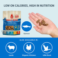 PLATO Small Bites Dog Treats, Natural Bite Sized Real Meat & Salmon Flavor, Grain Free & High in Protein, Air Dried Authentic Ingredients, 2 Calories Per Treat, Made in the USA, 6 Ounces 6 Ounce (Pack of 1)