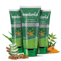Medimix Ayurvedic Anti Pimple Face Wash 100ml (Combo pack of 3) | With Neem, Aloe Vera, and Turmeric | Helps reduce & prevent pimples | Natural | Herbal | Paraben-free | Soap-free | SLES-Free