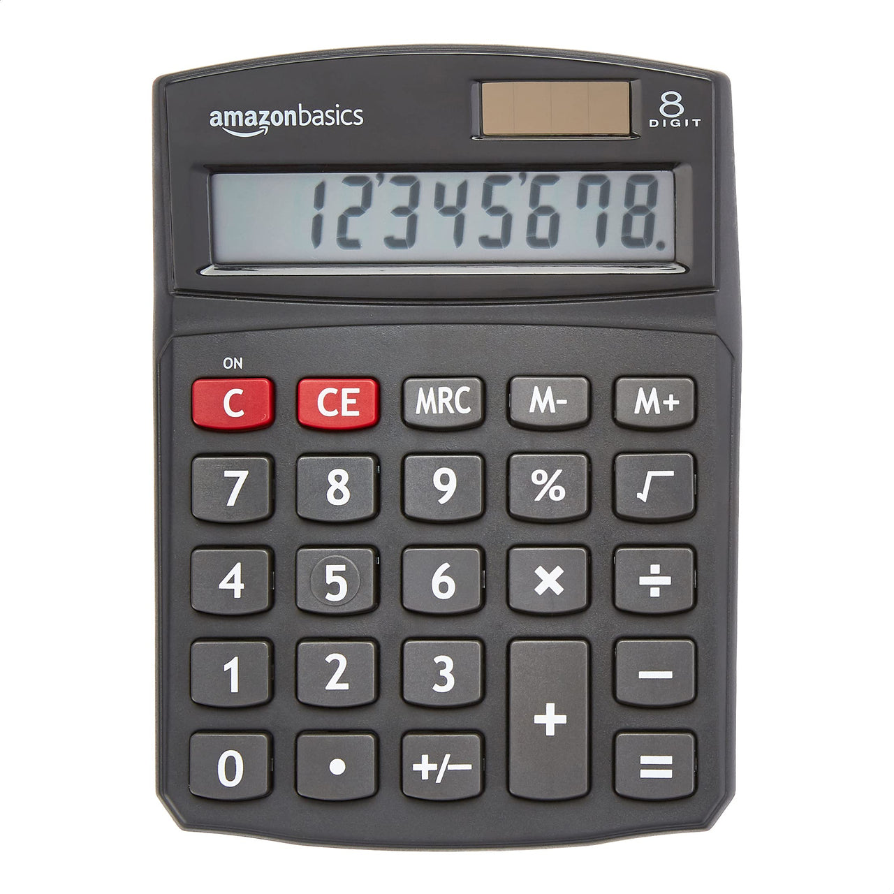 Basics LCD 8-Digit Desktop Calculator, Black - 5 Pack