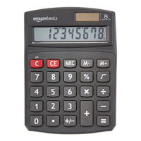 Basics LCD 8-Digit Desktop Calculator, Black - 5 Pack