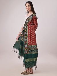 KAPAAHA Women's  Woven Silk Blend Patola Fulwadi Dupatta, Width 45 inch, Length 2.5 meter