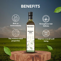 HESTHETIC Virgin Cold Pressed Moringa Seed Oil | 100% Pure & Natural - 100ml | Glass Bottle