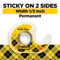 Scotch Double Sided Tape with Tape Dispenser, Office and School Supplies for Arts and Crafts, Alternative to Scrapbooking Tape, 0.75 in. x 500 in., 6 Tape Rolls with 6 Tape Dispensers