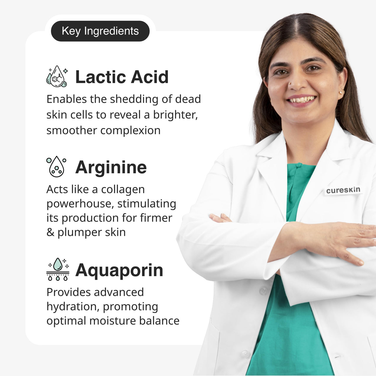 Cureskin Gentle Cleanse Brightening Face Wash with Lactic Acid AHA Foam Face Wash for Women and Men | Face Wash for Men and Women