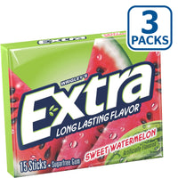 Extra Sweet Watermelon Sugarfree Gum, multipack, 15 Count (Pack of 3)