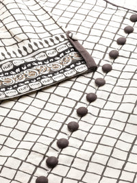 Yash Gallery Women's  Plus Size Plus Size Cotton Slub Checks Printed Anarkali Kurta for Women