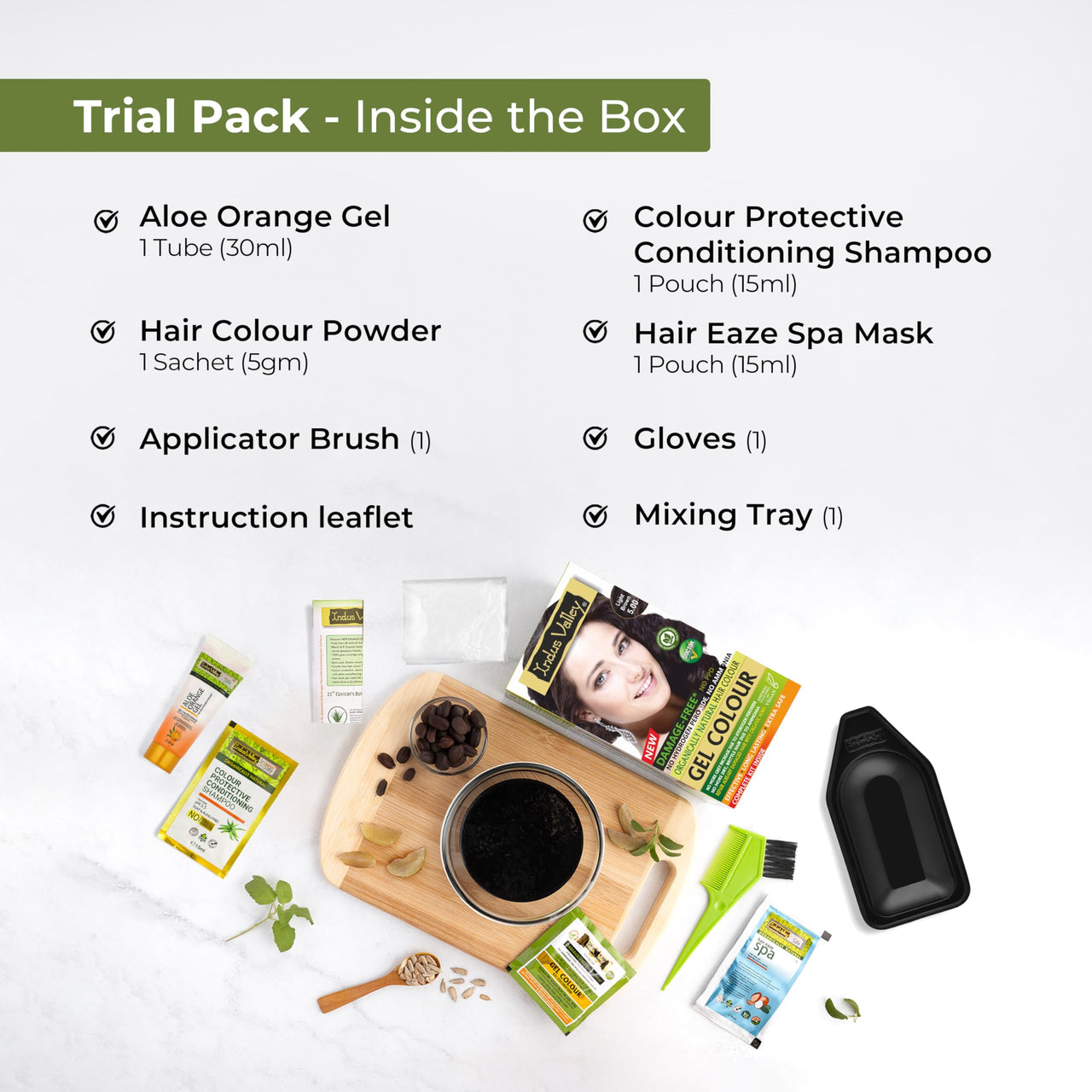 INDUS VALLEY Damage Free Natural Gel Hair Colour for Women | Ammonia & PPD Free Organic Hair Colour with 100% Grey Coverage, Long Lasting Hair Color Trial Pack (Light Brown, 65 ml)