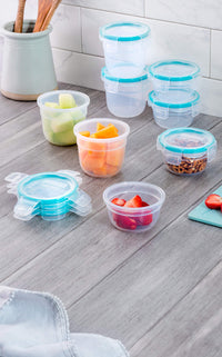 Snapware Total Solution 16-Pc Plastic Food Storage Containers Set , 2-Cup & 1-Cup Round Meal Prep Container, BPA-Free Lids with 4 Locking Tabs, Microwave, Dishwasher, and Freezer Safe
