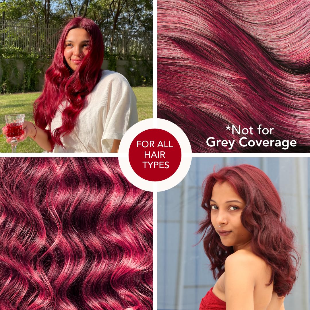 Paradyes No Bleach Cherry Coke Glossy Hair Tint, Ammonia-Free Formula for Natural Black Hair, Visible on Natural Black Hair, Includes Anti-Fade Conditioner for Long-Lasting Shine, 6.6 True Red