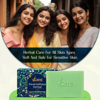 VCare Swarnothaya Herbal Soaps for Bath 100g | Handmade Soap Bar for Women and Men | Reduces Wrinkles and Exfoliates Dirt | Rejuvenates Skin Cells for a Soft and Glowing Skin | Pack of 1