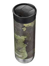 Contigo Huron Vacuum-Insulated Stainless Steel Travel Mug with Leak-Proof Lid, Keeps Drinks Hot or Cold for Hours, Fits Most Cup Holders and Brewers, 20oz Camo