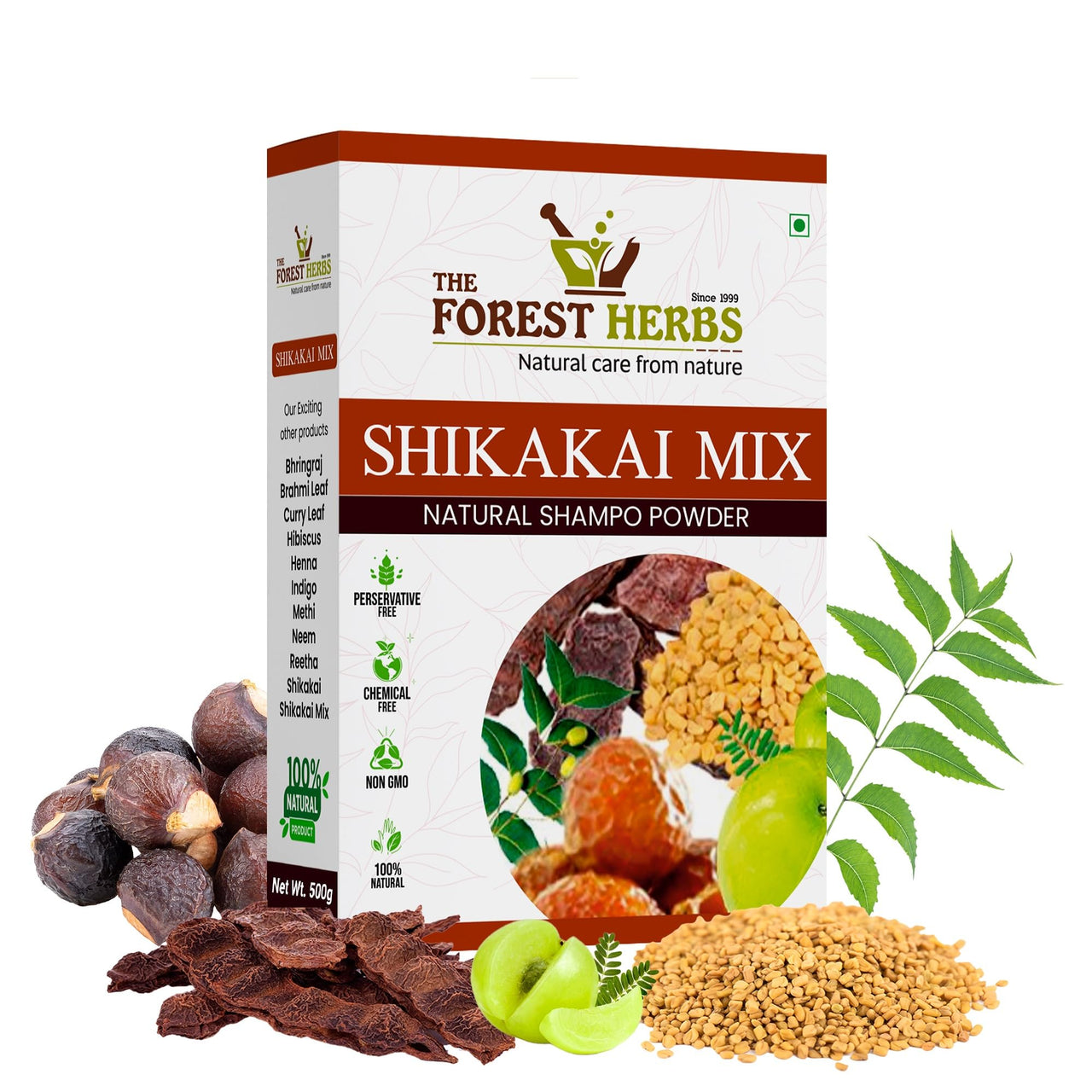 The Forest Herbs Natural Care From Nature Organic Hair Shampoo with Amla, Reetha, Shikakai, Bhringraj, Hibiscus, Neem Methi for Hair Wash (Advanced Herbal Shampoo) 500g
