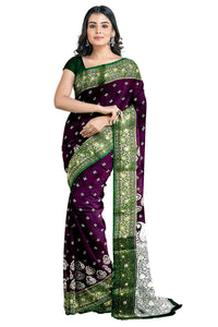 Shravanya Women's  Banarasi Silk Saree with Designer Embroidery and Stone Work with Jacquard Pallu, Border and Plain Unstitched Blouse Piece