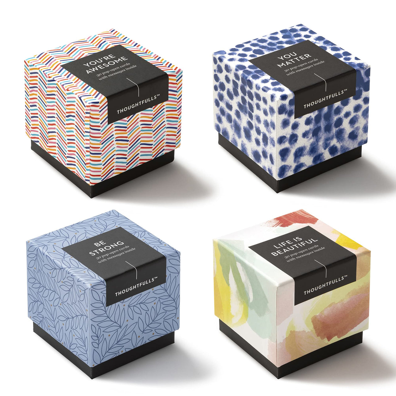 Compendium ThoughtFulls Pop-Open Cards  4-Pack of You're Awesome, You Matter, Be Strong, Life Is Beautiful  120 Pop-Open Cards, Each with a Different Message Inside