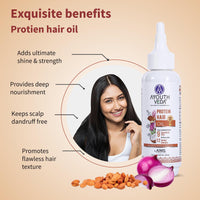 Ayouthveda Anti-hairfall Shampoo 200ml & Protein Hair Oil 100ml Combo Pack for Healthy Hair Growth & Deep Nourishment | Fights Dandruff Control Hair Breakage & Hair Fall | Blend of Essential Oil & Herbal Extracts