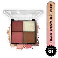 Hilary Rhoda Flawless Forever Face Palette | Highlighter, Contour & 2 Blushes | All-in-one Face Makeup Kit | Highly Pigmented & Long Lasting Face Palette | 11.2g (Light - Shade 01)
