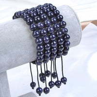Massive Beads Natural Healing Power Gemstone Crystal Beads Unisex Adjustable Macrame Bracelets 8mm Blue Sand