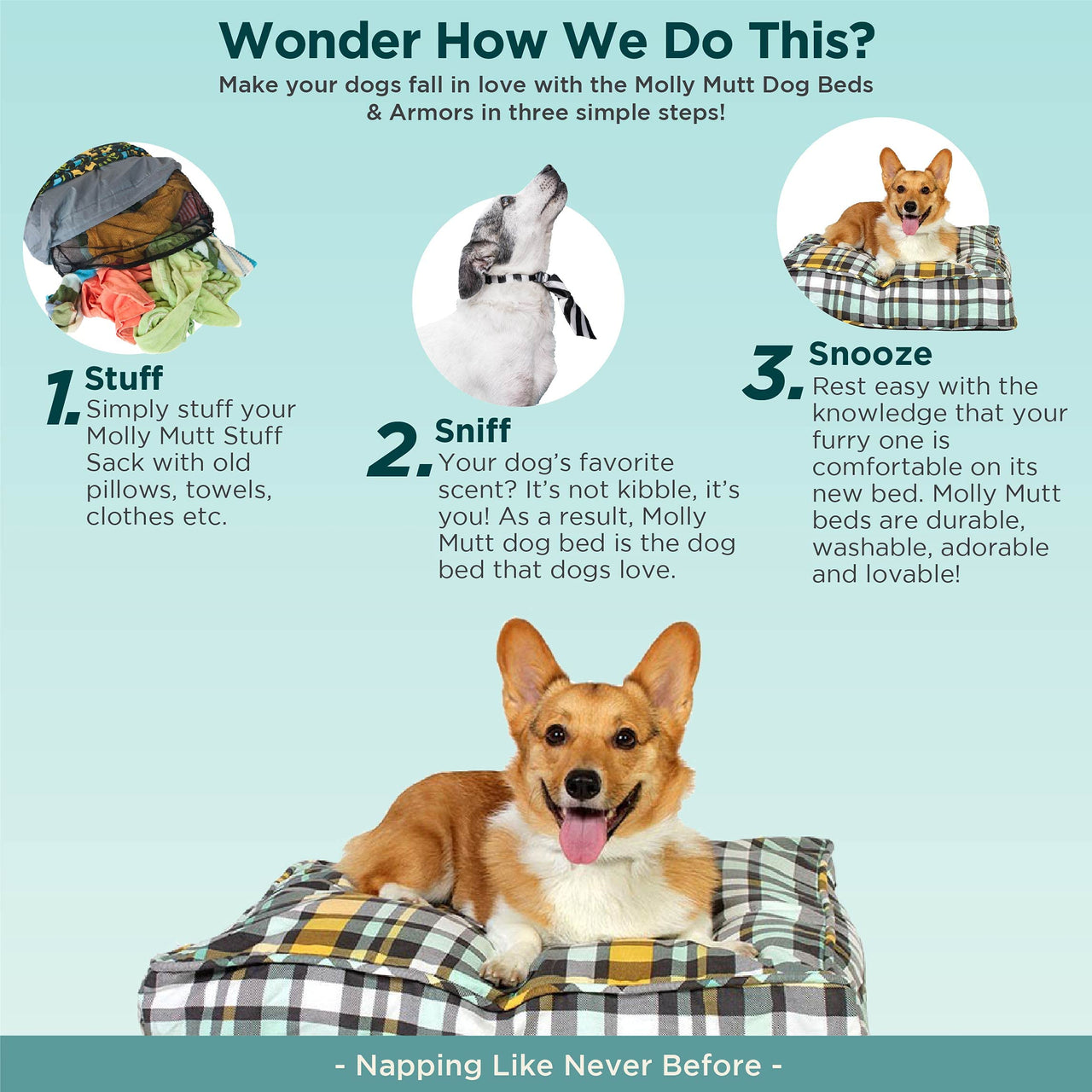 Molly Mutt Water-Resistant Dog Bed Liner, Nylon Bed Liner For Dogs, Easy To Clean, Gray, Round, 36”x36”x4.75” 36" x 4.75" Round Old Version