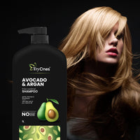 TryOnes Avocado Frizz Control Shampoo | For Curly, Wavy, Frizzy Hair | Reduces Frizz, Retains Moisture, Conditions Strands | 1000 ml