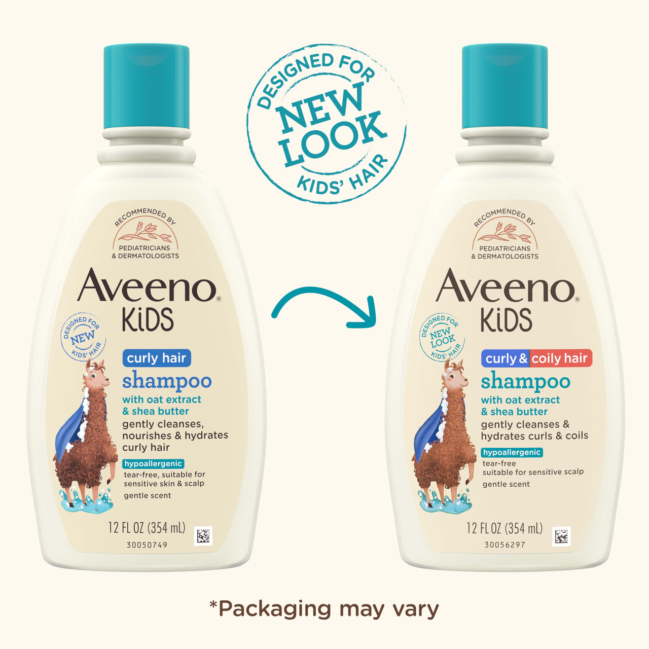 Aveeno Baby Kids Curly Hair Shampoo With Oat Extract & Shea Butter 12 Fl Oz, 1 Count