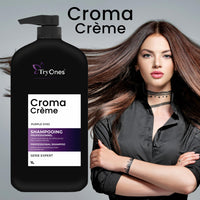 Tryones Croma Creme Purple Expert Shampoo Intensive Hair Growth Therapy | Anti Hairfall Shampoo that Maintains Shine 1000 ml
