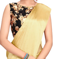 Cloud walker Women Soft Satin Silk Saree With Digital Printed Unstiched Blouse Piece(5.5m Saree +0.8m Blouse Piece).