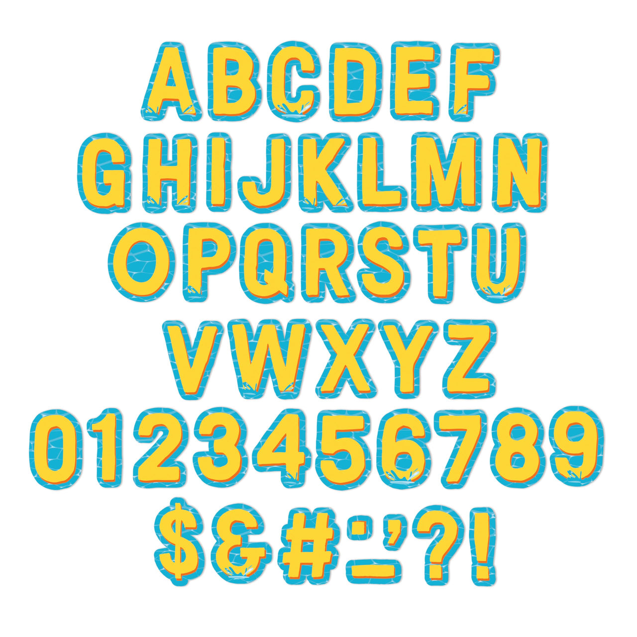 Eureka Seas The Day Letter, Number, Punctuation Mark, and Symbol Classroom Decorations for Teachers, 4" H, 182 Pieces, Blue