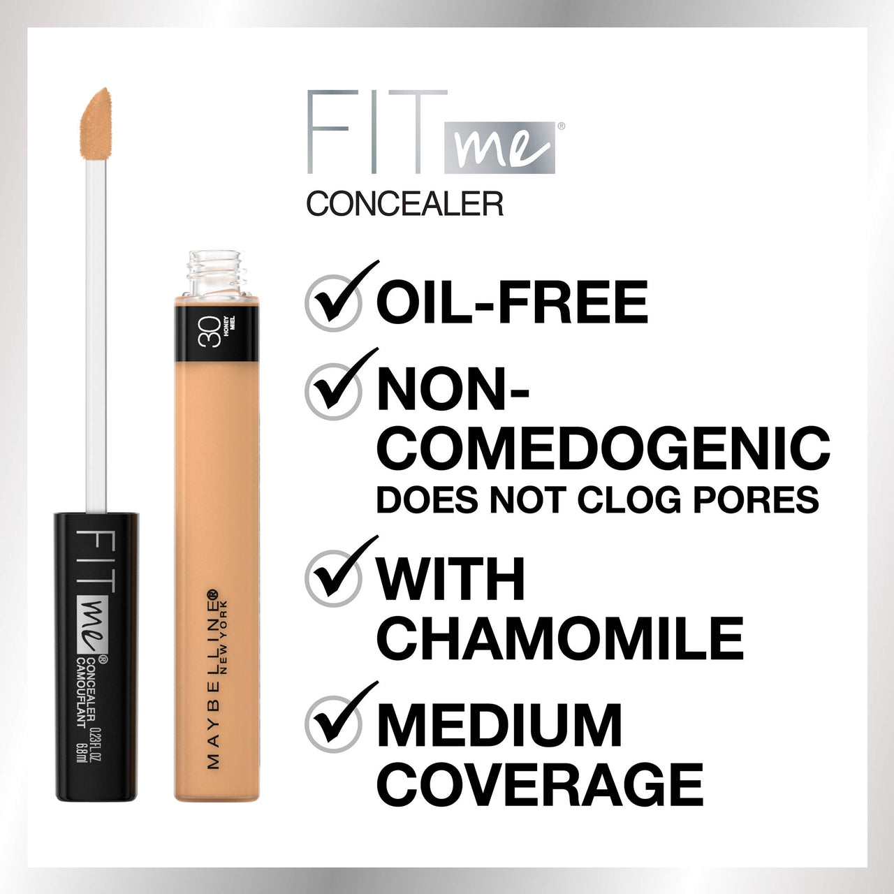 Maybelline New York Instant Age Rewind Concealer, Caramel, 6ml and Maybelline New York Fit Me Concealer,25 Medium, 6.8ml