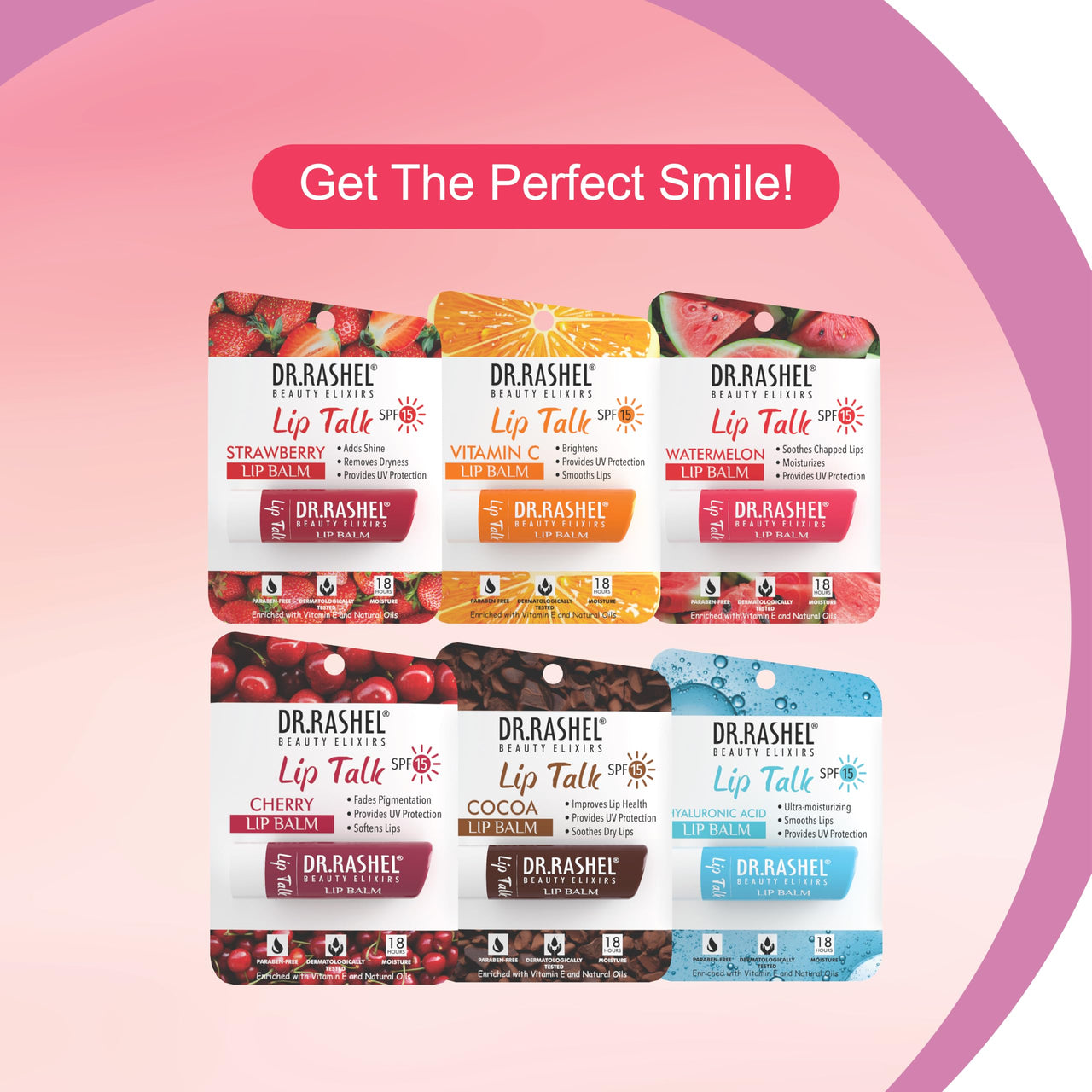 Dr.Rashel Strawberry Moisturizing Lip Balm - 4.5 gms Tinted Lip Moisturizer for Dry, Chapped & Cracked Lips, Enriched with vitamin E and Natural Oil, Intense Hydration and UV protection