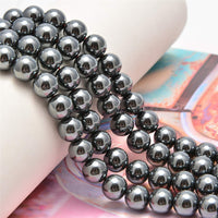 200PCS 8mm Black Hematite Gemstone Loose Beads Well Polished Round Crystal Energy Stone Healing Power for Jewelry Making (Black Hematite, 8mm 200Beads)