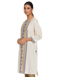 Max Women's  Printed Round Neck Straight Kurta