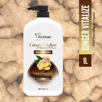 TryOnes Ginger Vitalize Shampoo | Balance and Brilliance With Pure Ginger Extracts | Dandruff & Hair Fall Control Treatment | Paraben Free_1000 ml