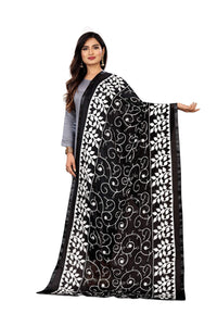 AKSHAR LLC Miss India Women's  Chiffon Dupatta With Karachi Embroidery Work_2.30mtr