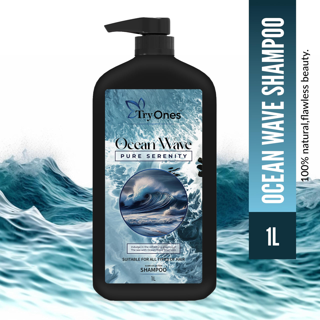 Tryones Ocean Shampoo | Intensive Hair Growth | Anti Hairfall Shampoo that Maintains Shine 1000 ml