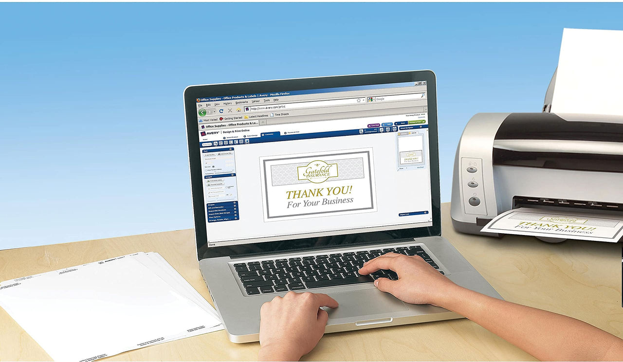 Avery Half-Fold Greeting Cards, Inkjet, 5.5 x 8.5, Matte White, Box of 30, Envelopes Included (8316)