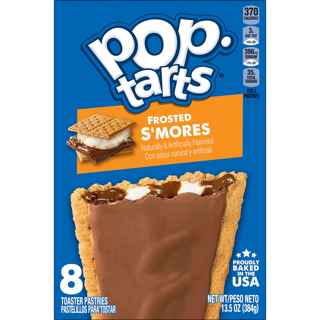 Pop-Tarts Toaster Pastries, Breakfast Foods, Kids Snacks, Frosted S'mores, 13.5oz Box (8 Pop-Tarts)