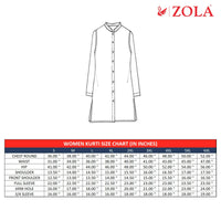 ZOLA Exclusive Georgette Round Neck with Full Sleeves and Calf Length Luckhnowi Chikan Kari Kurta with Button Placket on Yolk Ethnic Wear Straight Kurta for Women Pack of 1