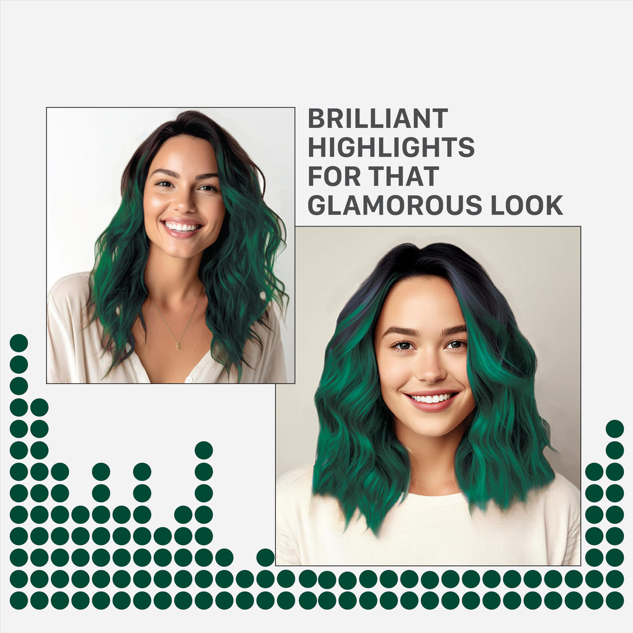 Streax Hair Colour Highlight Kit | Forest Green - Pack of 1 | Enriched With Walnut & Argan Oil | Rich, Vibrant, Easy to Use, DIY Application for Women