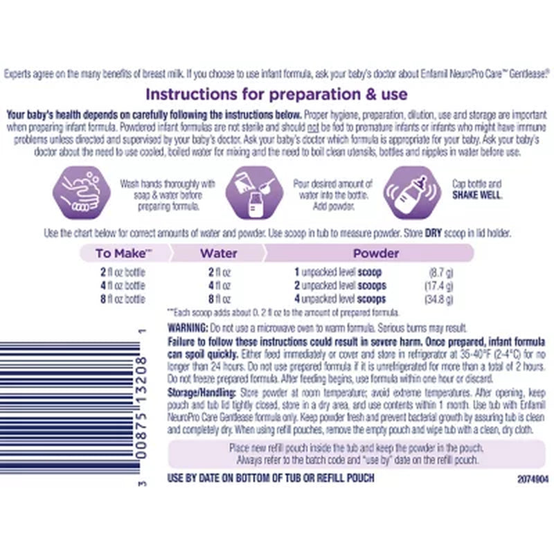 Enfamil Neuroprocare Gentlease Infant Formula, 20 Oz., 2 Pk.
