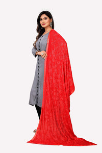 Akshar Llc Miss India Women's  Chiffon Dupatta With Goodembroidery Work