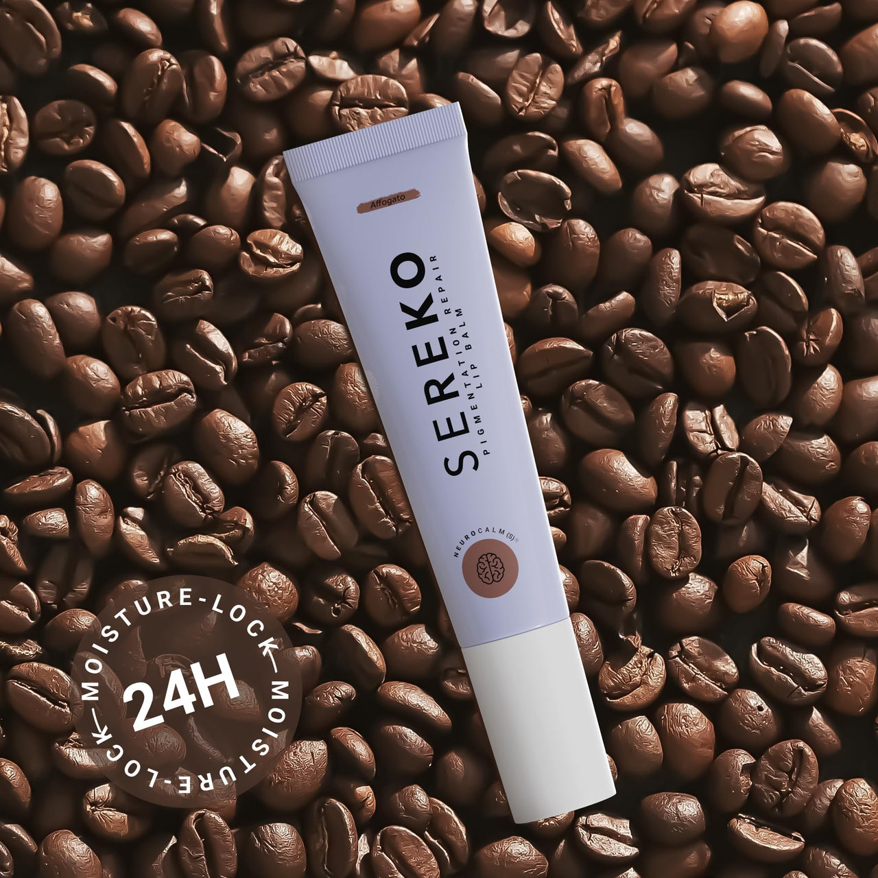 Sereko Pigmentation Repair Lip Balm for Dark Lips With Kojic Acid, Vitamin C & Mango Seed Butter | Brightens Dark & Discoloration Lips, 24H Hydration, Lock Moisture | For Women & Men | Affogato - 8gm